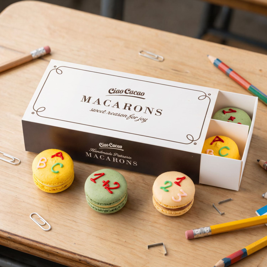 Set Macarons Back to school 8buc